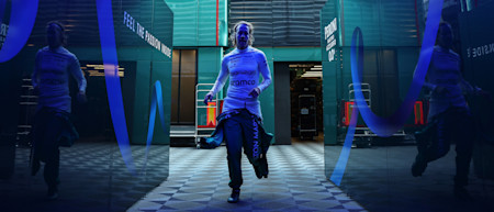 Sebastian was ready for race day as he headed into the garage.