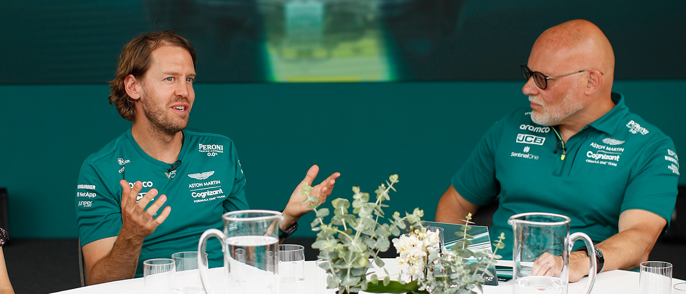 Sebastian Vettel and Matt Bishop