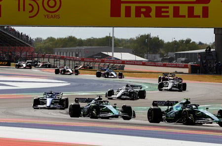 Sebastian headed Lance and Fernando Alonso on the first restart, but Lance and Alonso would make contact later in the lap.