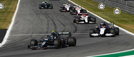 Sebastian battles in the midfield during the Italian Grand Prix