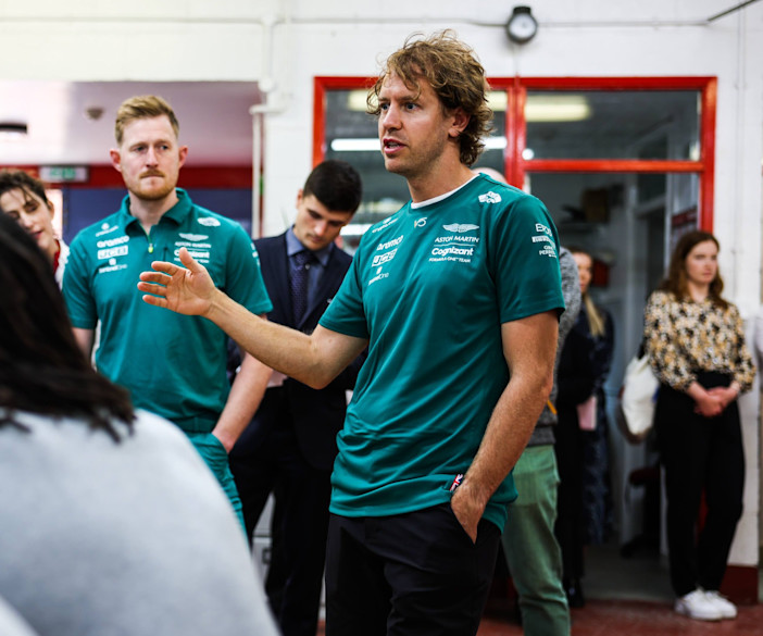Sebastian Vettel and Mikey Brown