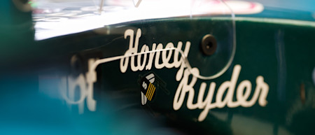 Sebastian named his AMR21 'Honey Ryder' after the famous Bond Girl, with her name emblazoned on the cockpit
