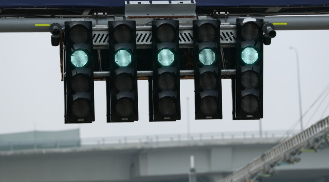 Exiting the pitlane