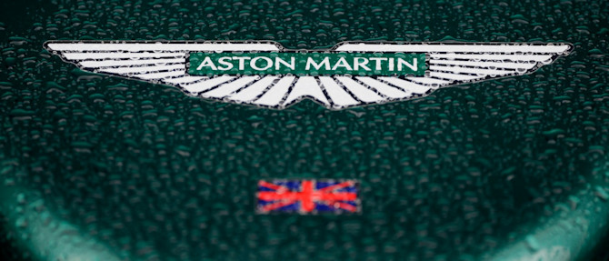 Rain drops hit the nose of the AMR21