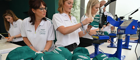 Personalised caps were on offer