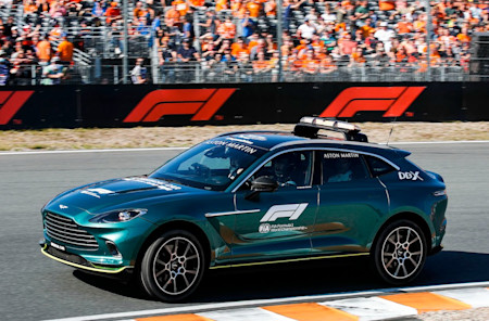 The Aston Martin DBX Medical Car takes to the Zandvoort circuit