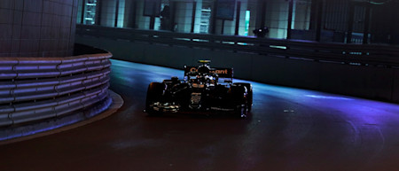 Sebastian prepares to exit the Tunnel in Monaco