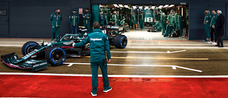 History made: Aston Martin's first Formula One car in 61 years comes to life in a Silverstone filming day