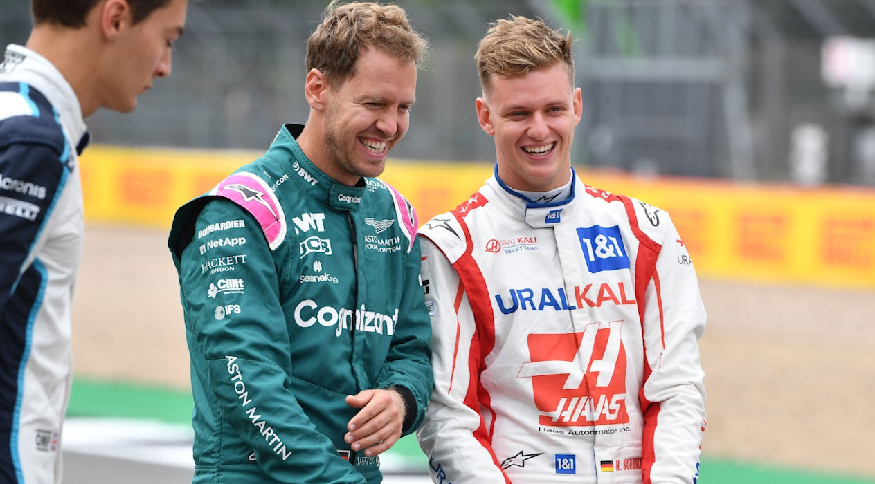 Sebastian Vettel and Mick Schumacher