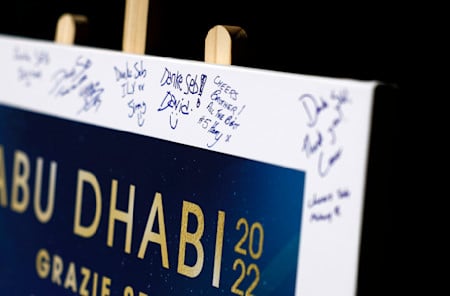 A poster was left outside the garage throughout the weekend for people to sign for Sebastian.
