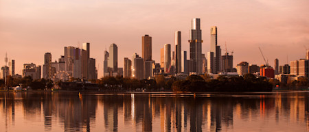 The skyline of Melbourne ahead of round three of the 2022 season