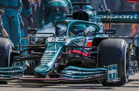 Lance switches to a set of Hard tyres for the final stint of the British Grand Prix