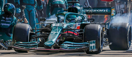 Lance switches to a set of Hard tyres for the final stint of the British Grand Prix