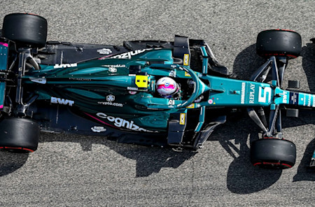 Sebastian enters the pitlane during Friday practice in Imola