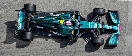 Sebastian enters the pitlane during Friday practice in Imola