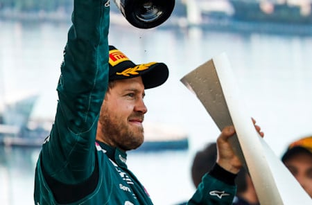 He secured the first F1 podium finish for Aston Martin, finishing second after a highly dramatic two-lap restart.