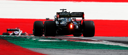 The AMR21 through the high-speed Turns Nine and 10