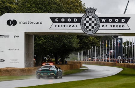 The Vantage Safety Car gets up to speed in wet conditions
