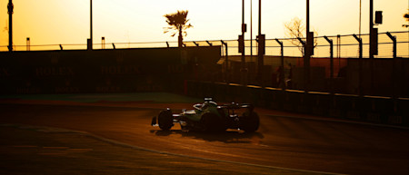The sun begins to set as FP1 heads towards its conclusion