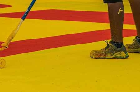 Prepping the paint for race day