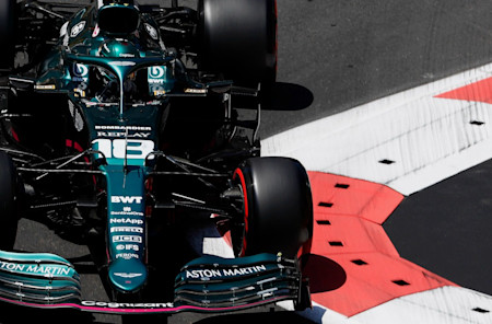 Lance in qualifying for the Azerbaijan Grand Prix