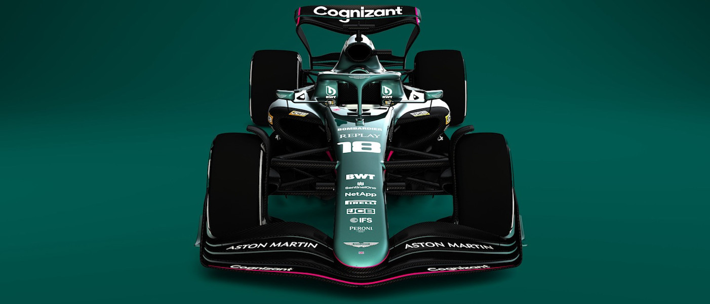 Render of Aston Martin 2021 livery on the 2022 design