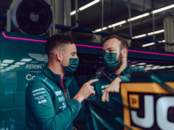 Rear-end mechanics Jordan Trevitt and Jamie Russell