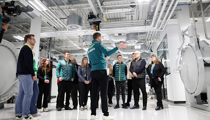 As we launched our AMR24 car, I / AM members embarked on a behind-the-scenes tour of our state-of-the-art AMRTC home