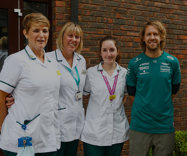 AMF1 and Sebastian visit Stoke Mandeville Hospital Aston Martin F1 Team
