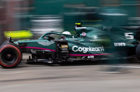Sebastian comes into the pits during qualifying in Imola
