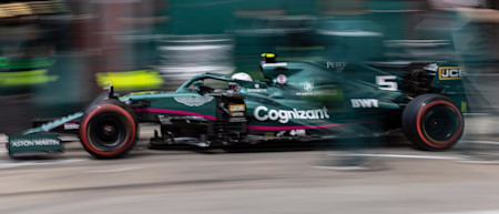 Sebastian comes into the pits during qualifying in Imola