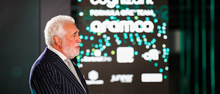 Executive Chairman Lawrence Stroll took to the stage to begin the launch event.