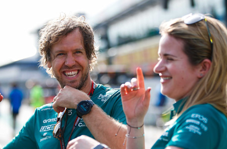 Sebastian was back in the paddock after being sidelined with COVID