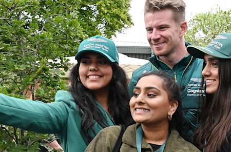 Nico poses for a selfie with fans