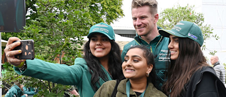 Nico poses for a selfie with fans