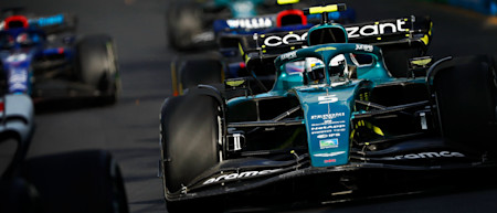 Sebastian made early progress on the Hard tyre in Sunday's race