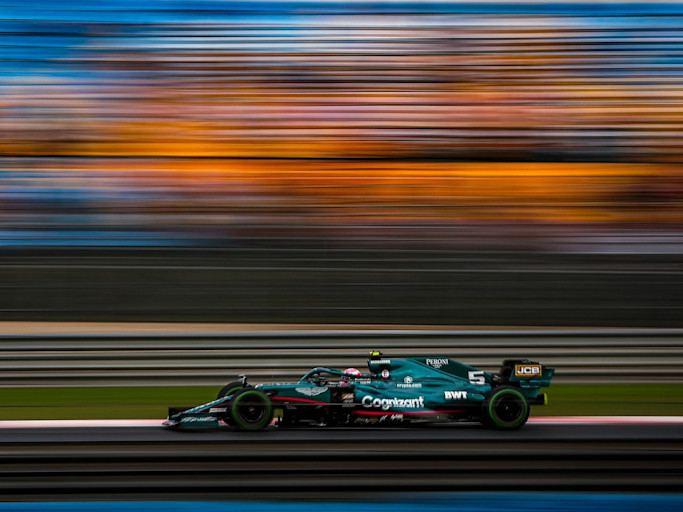 Sebastian Vettel on track