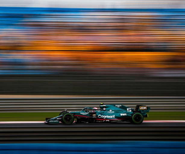 Sebastian Vettel on track 