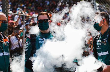 Keeping cool on the Interlagos grid.