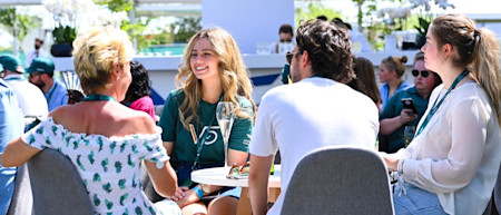 Fans enjoy the food and drink 