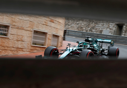 Through the eye of the needle: Lance during practice in Monaco