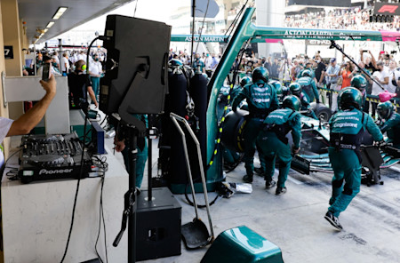 The backing track to pitstop practice: DJ Tennis providing the tunes