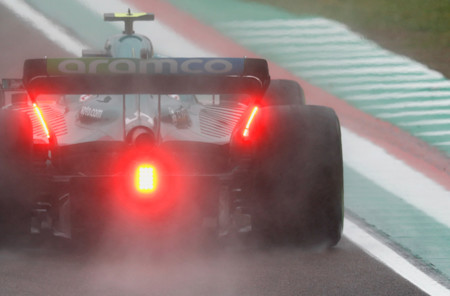 Rain fell throughout FP1, meaning teams had to decide between Wet or Intermediates in qualifying