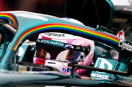 Close-up with the Pride halo that the team ran in the French Grand Prix