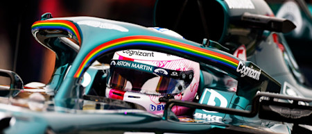 Close-up with the Pride halo that the team ran in the French Grand Prix
