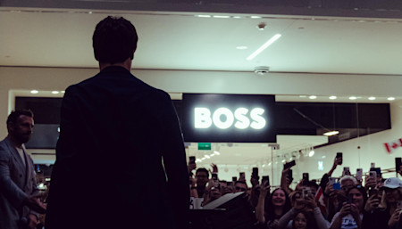 Meeting Lance's home fans as he takes to the BOSS pop-up stage