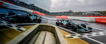 Seeing double as the AMR21 returns to the pits
