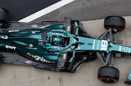 Lance prepares to exit the Sochi Autodrom pitlane in Friday practice
