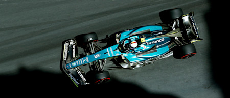 Sebastian makes the most of a dry track to test out the tyres