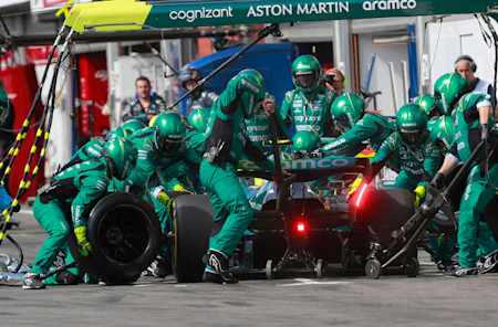The team opted for different two-stop strategies with the cars.